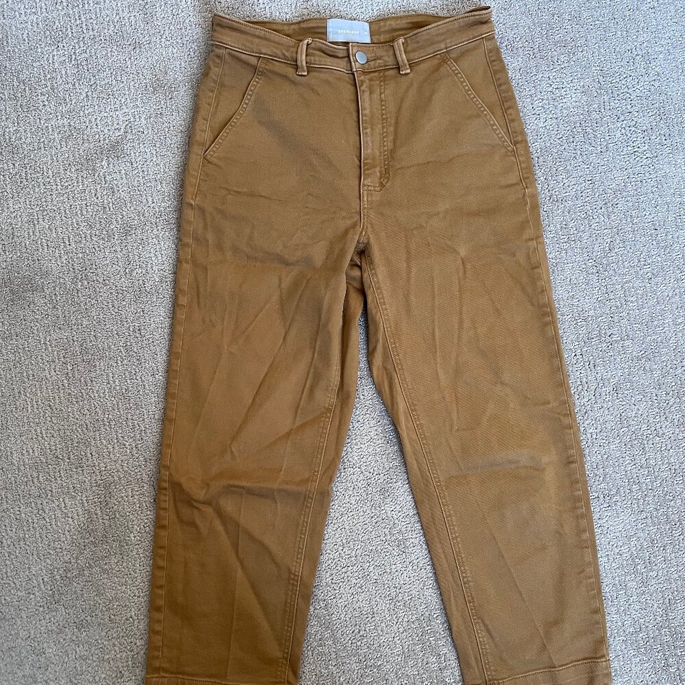 Everlane Khaki Straight Leg Cropped Pants